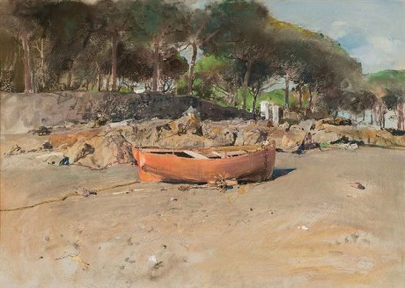 Barca sulla spiaggia di Ischia